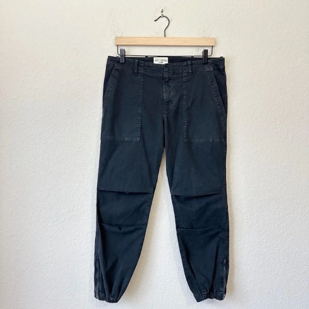 Nili Lotan Pants Womens Dark Navy French military Cropped zipper NWT - Picture 2 of 13